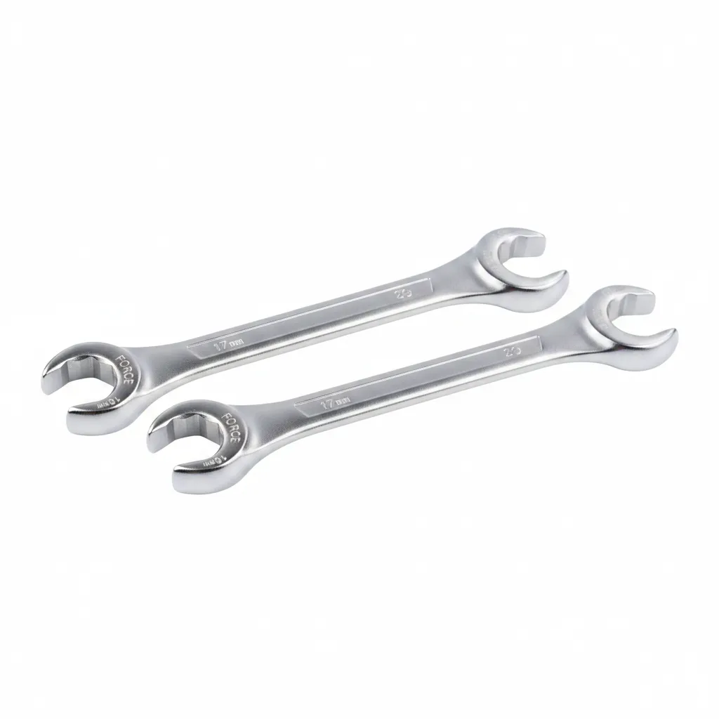 Force Flare Nut Wrench 16mm & 18mm for Automotive & Plumbing Use - 2 Pack