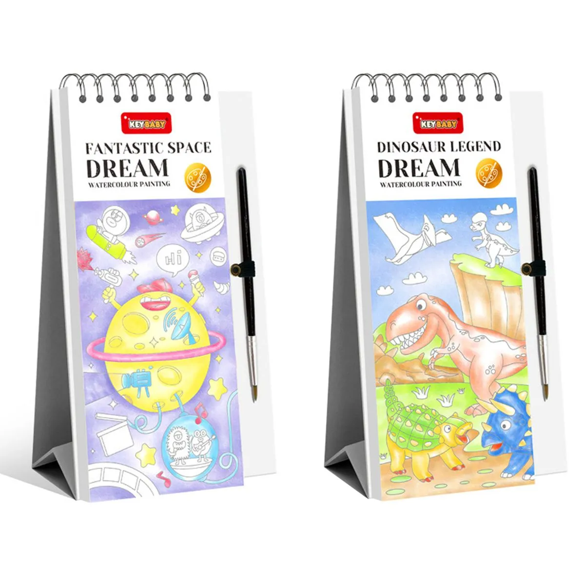 2 Pcs Pocket Watercolor Painting Book Travel Art Coloring Books