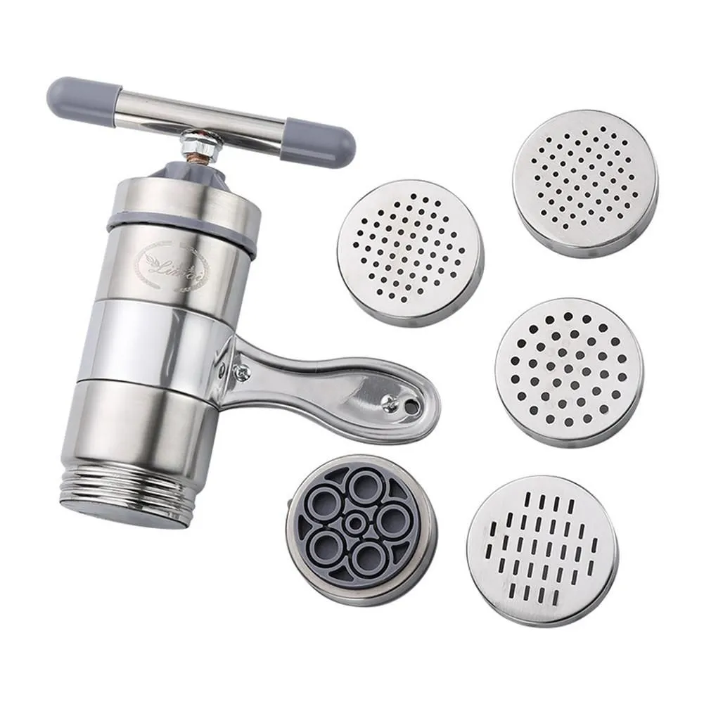 6 Pieces Stainless Steel Manual Noodles Press Machine Pasta Maker