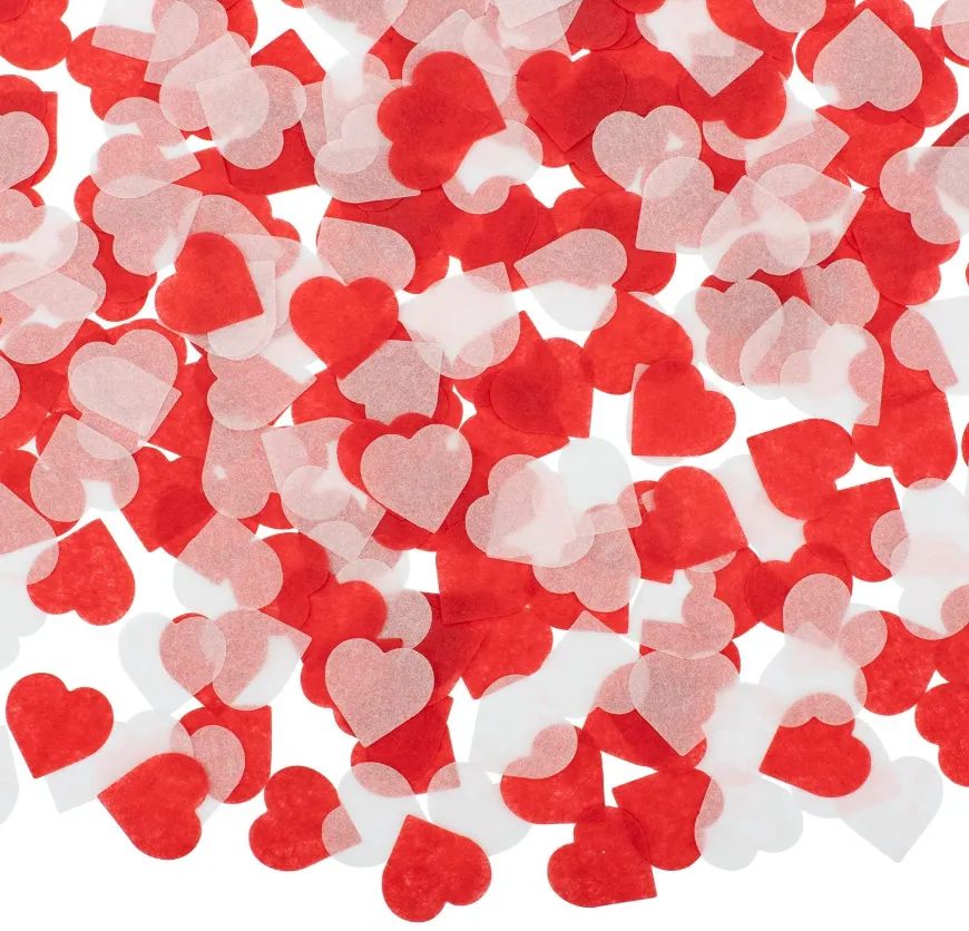 Pieces Valentine's Day Paper Confetti Red Heart Tissue
