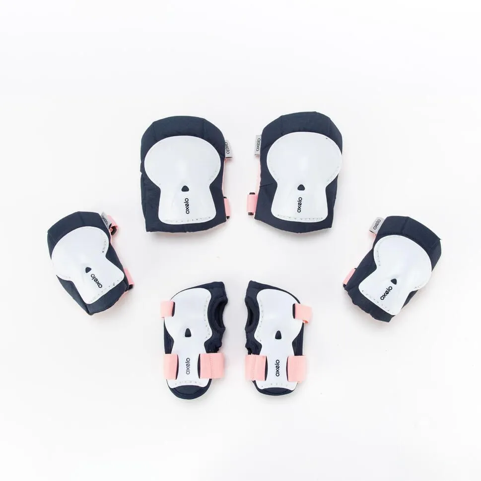 Oxelo Kids' Set of Inline Skate Scooter Skateboard Protectors Play - Bridal Pink