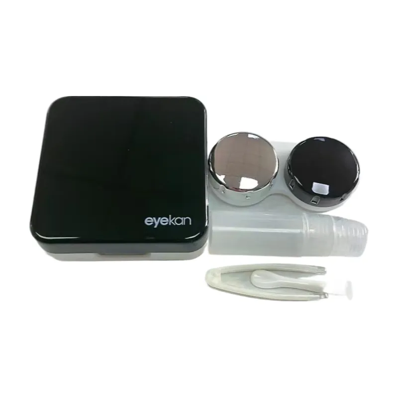 2-Piece Portable Mirror Design Contact Lens Storage Case K-1520 - Black