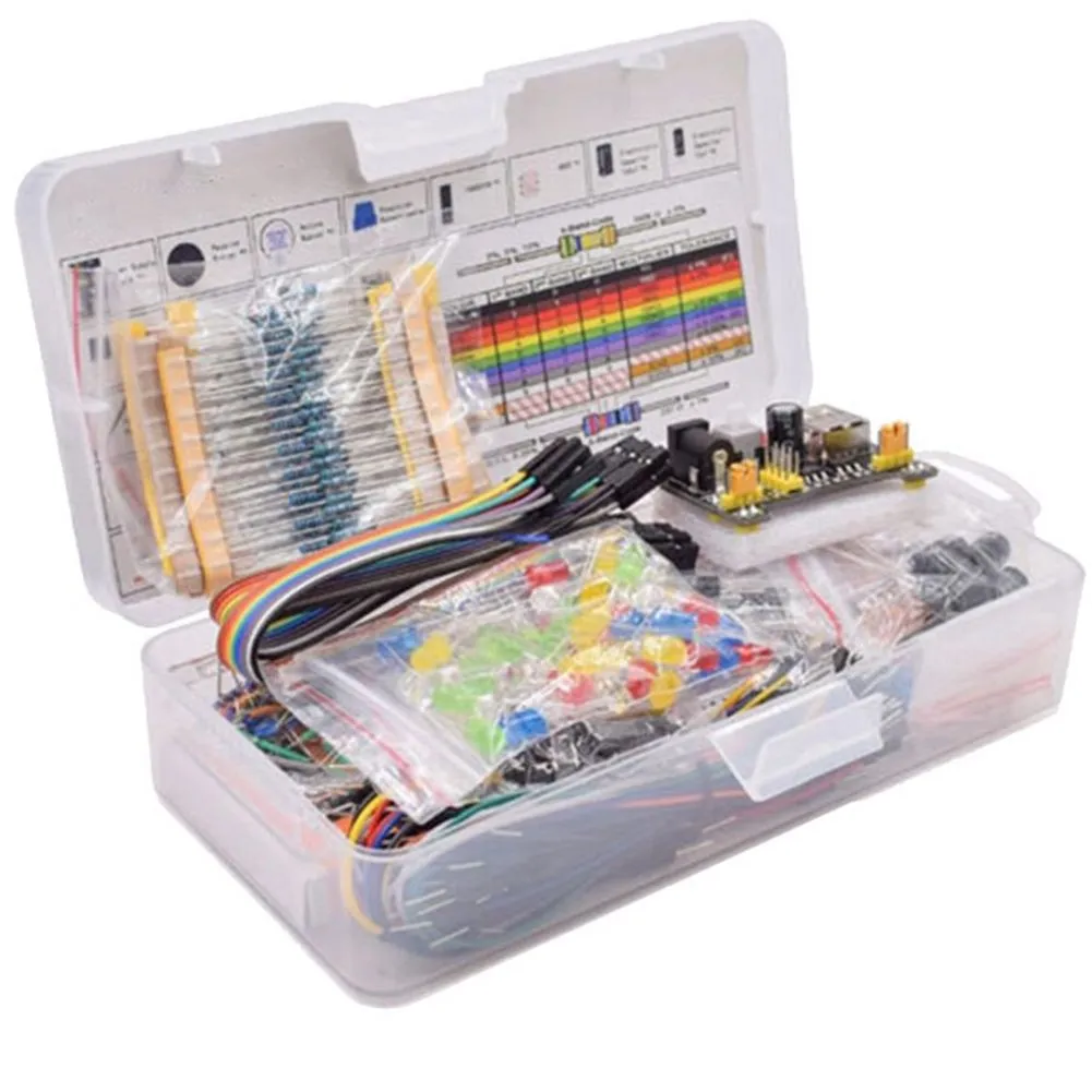 New Breadboard Set Electronics Component Starter DIY Kit with Plastic Box