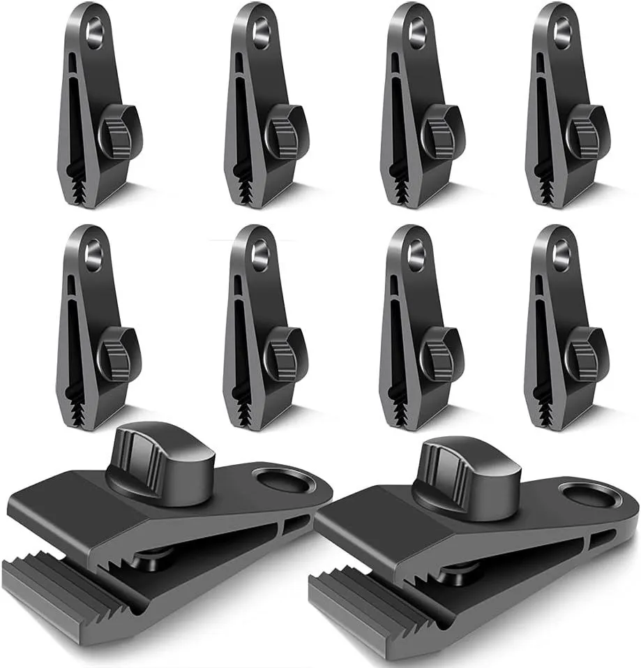 Tarpaulin Clips - Tarp Clips - Reusable Plastic Tent Clips - Pack of 10