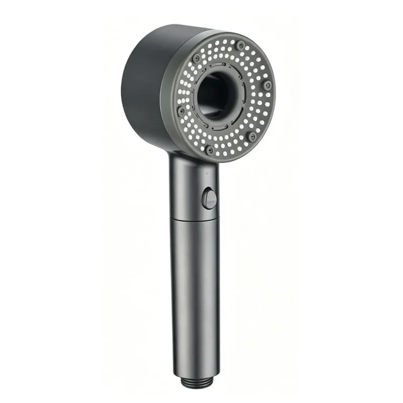 Classic Grey Filtered Shower Head - 5 Spray Modes, One-Click Stop