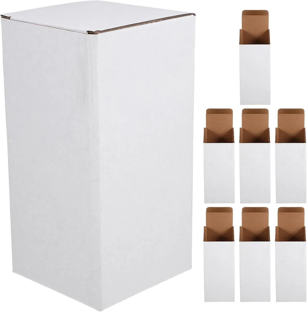 8Piece Corrugated Cardboard Boxes for Packing 7.9x3.9in Small Shipping Box