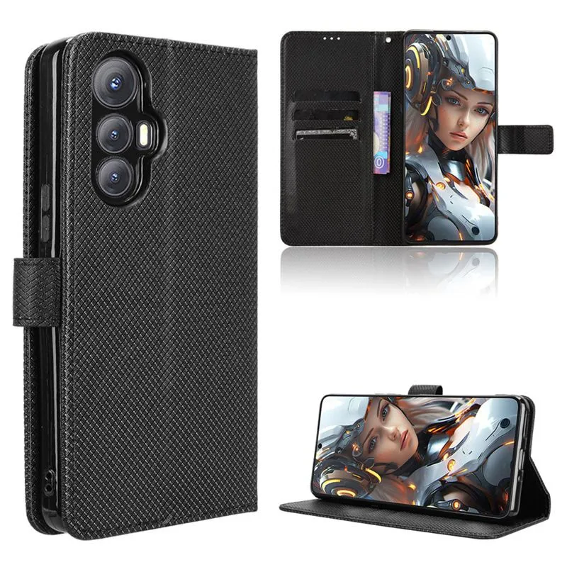 Flip Cases For Cubot Max 5 Magnetic Buckle Shockproof Wallet Cover - Black