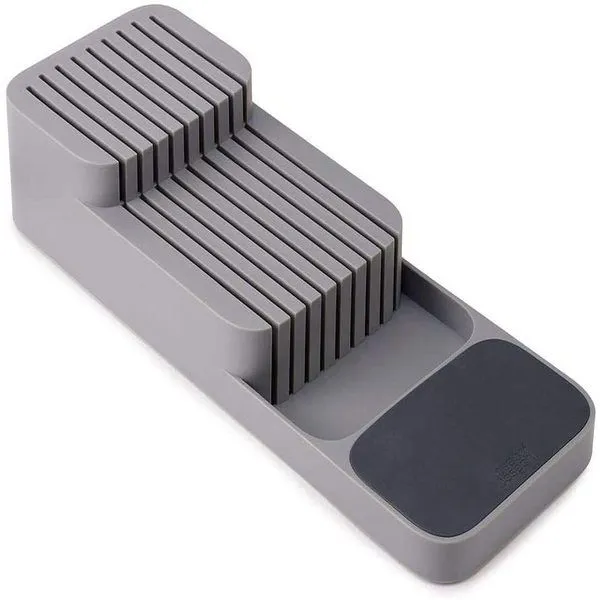 2 Tier Knife Drawer Tray Organizer - Grey