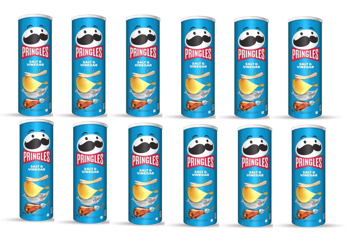 Pringles Salt & Vinegar Potato Chips (12 x 165g)