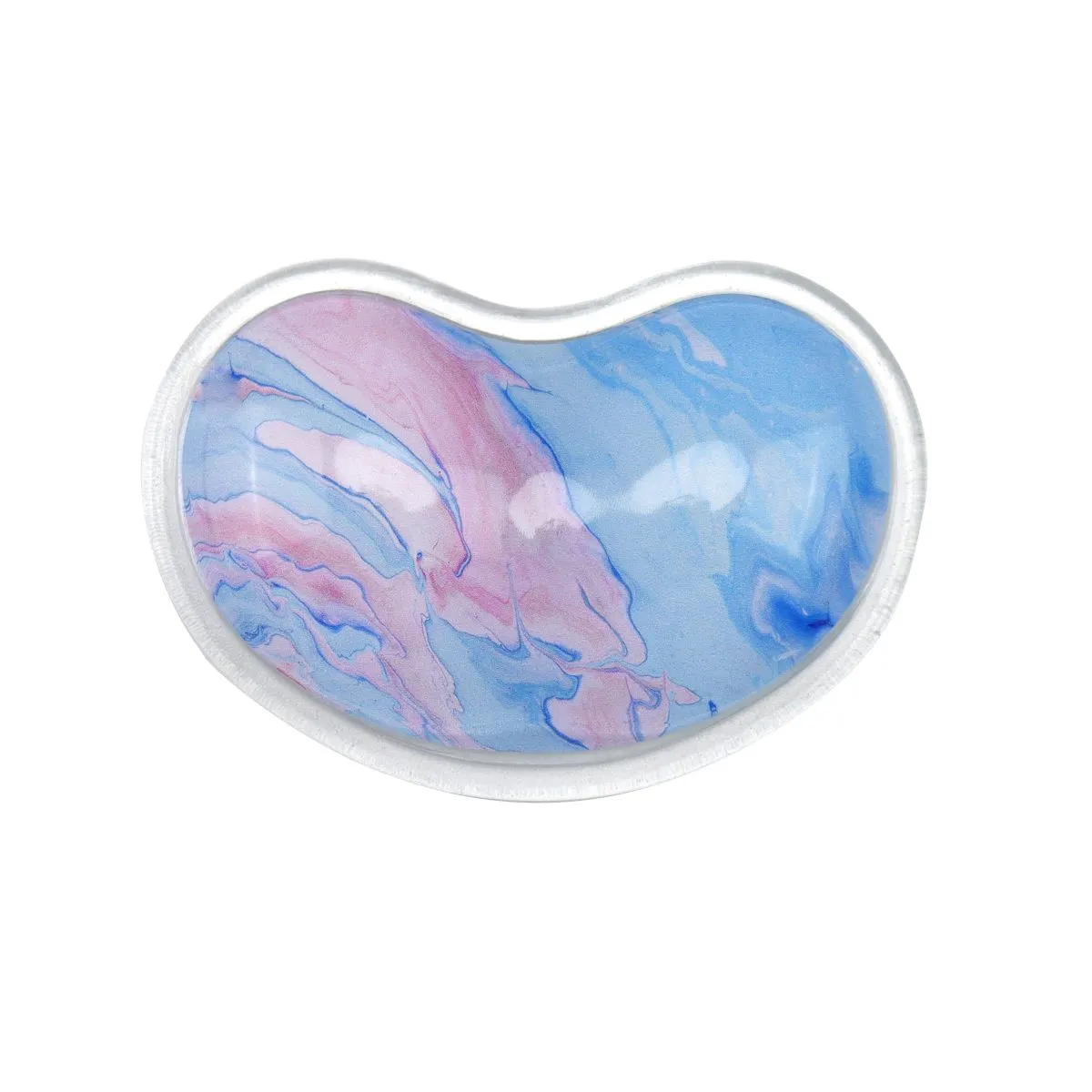 Silicone Crystal Wrist Support Pads - Milky Blue Marble