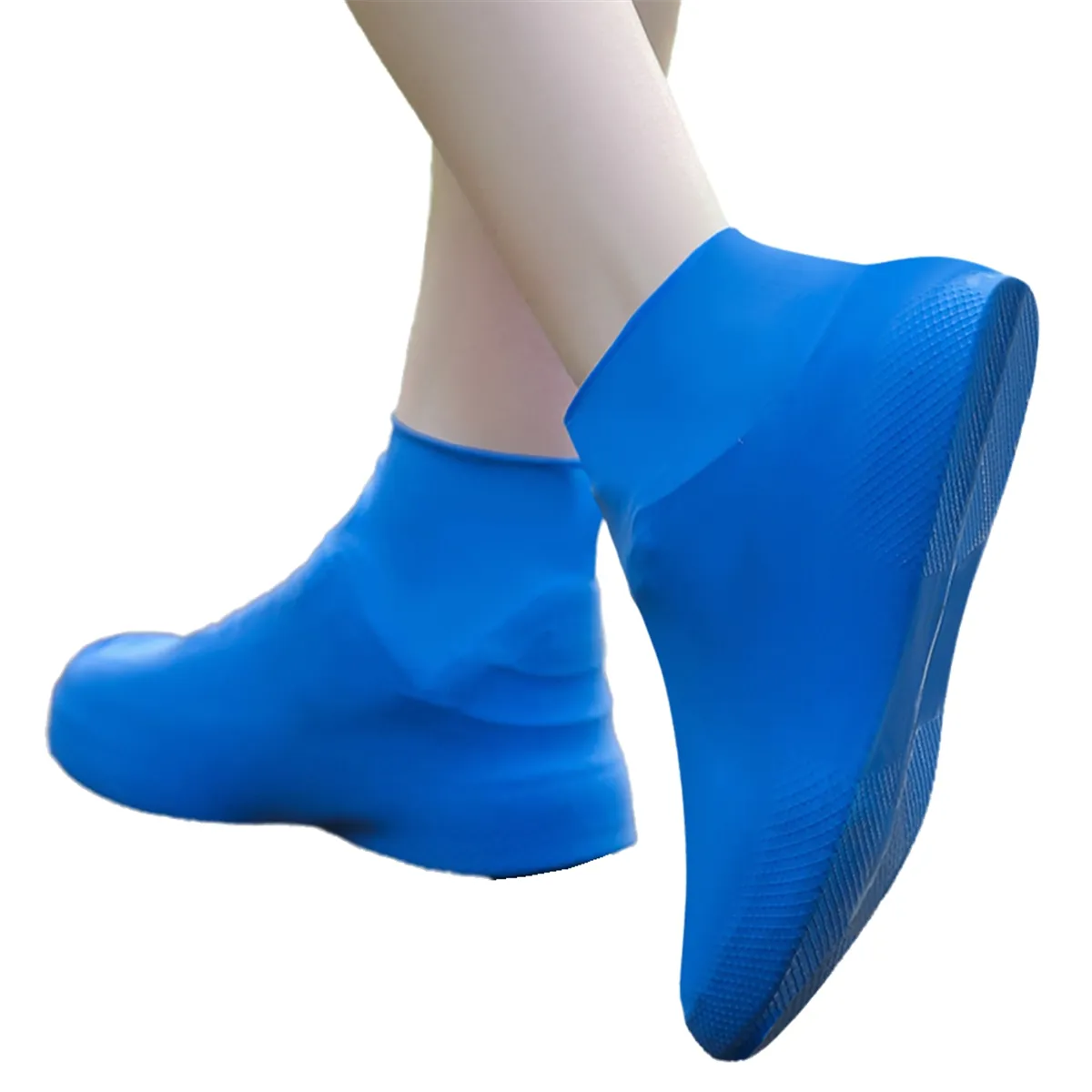 Anti-Slip Latex Shoe Covers Reusable Non-Slip Waterproof Blue
