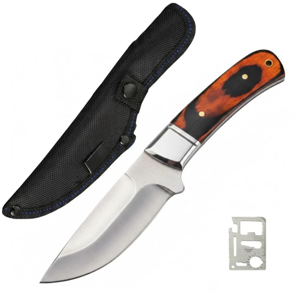 Bushveld Fixed Blade Hunting Knife & Multi-Tool Card - Brown