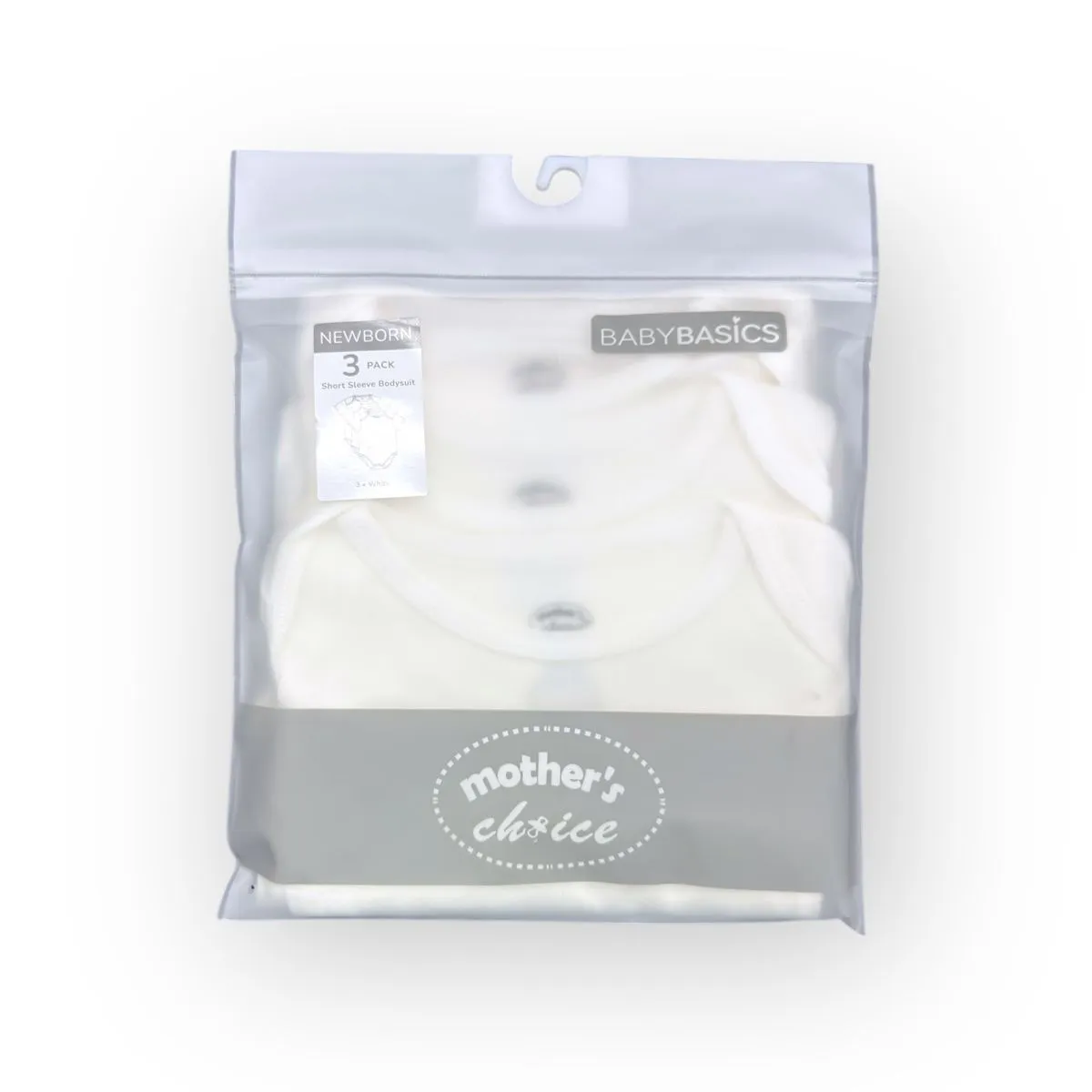 Mothers Choice 3-Pack Short Sleeve Baby Basic Bodysuits - Cotton Set
