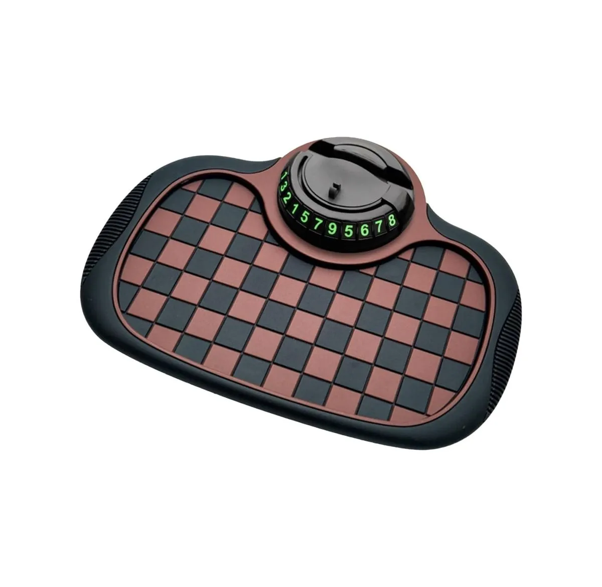 360 Rotatable Multifunction Car Anti-Slip Dashboard Mat - Brown