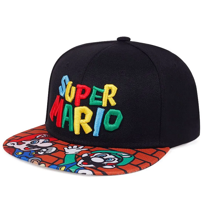 Super Mario Cartoon Embroidered Letter Baseball Cap Casual Sun Hat