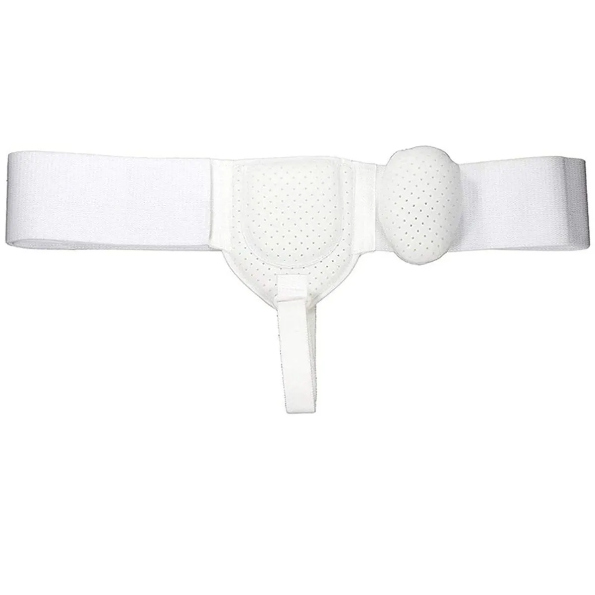 Man Woman Hernia Belt Truss Compression Pads - White