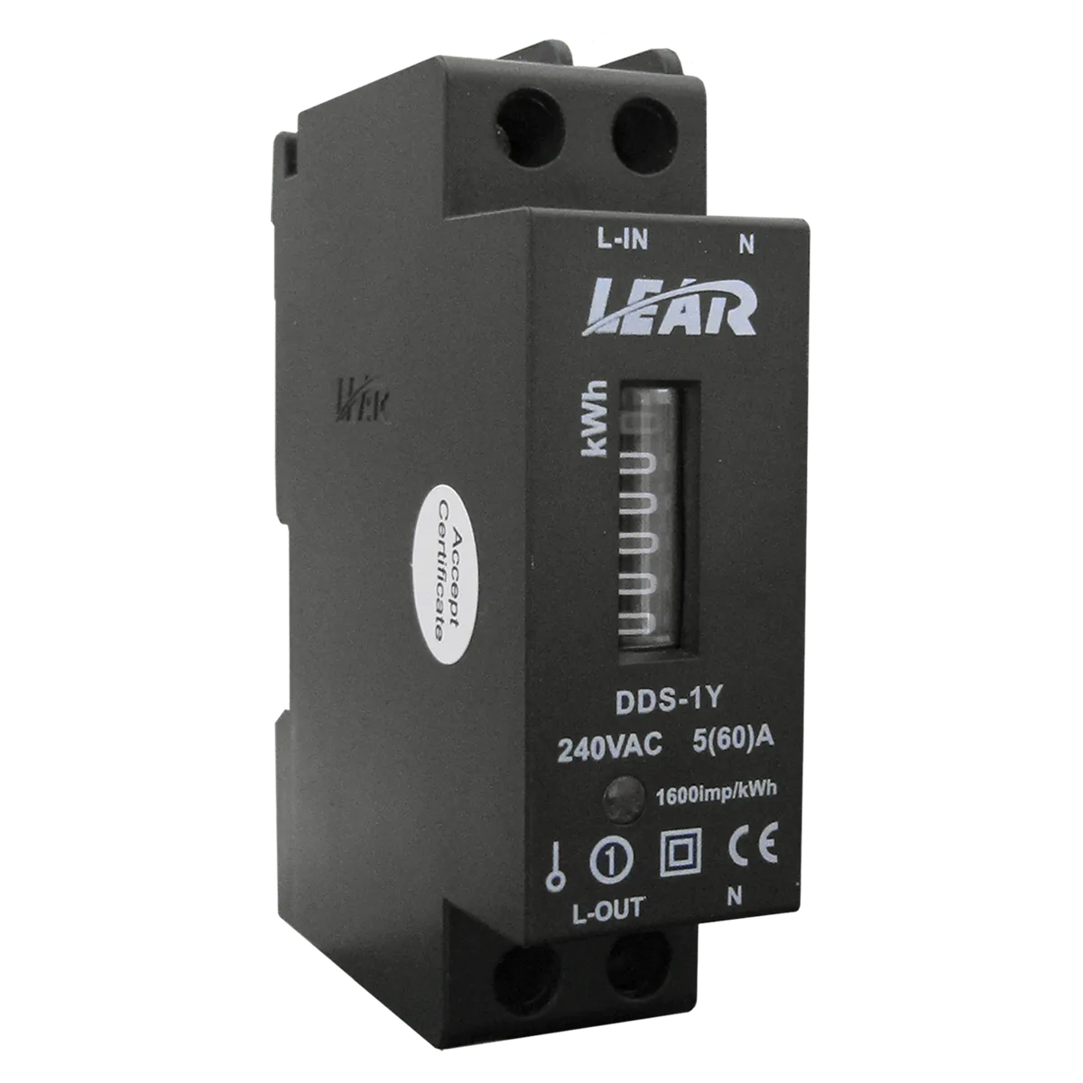 2 Pole Mini Rail kWh Meter