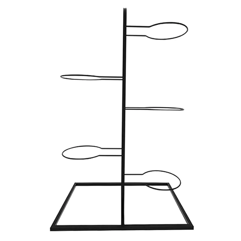 Sport Portable Five Layers Iron Basketball Storage Rack - 64.5cm - Black