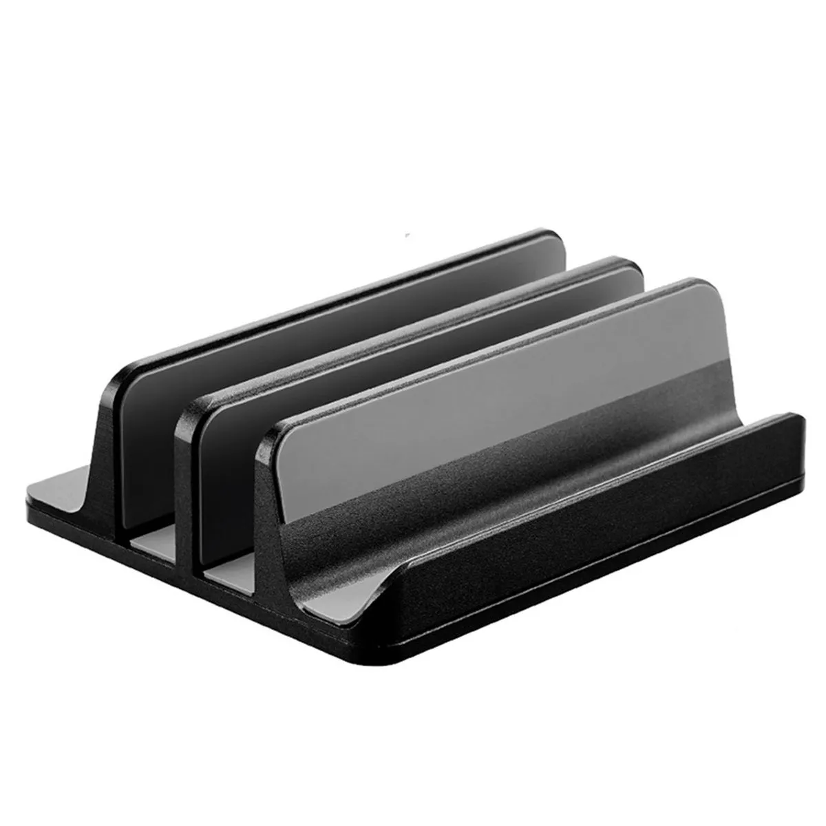 Vertical Laptop Stand Aluminum Alloy Laptop Stand Adjustable Bookshelf - Black