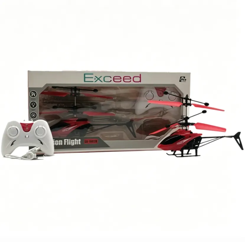 RC Induction Helicopter Toy, 2-Channel, Red, 1pc