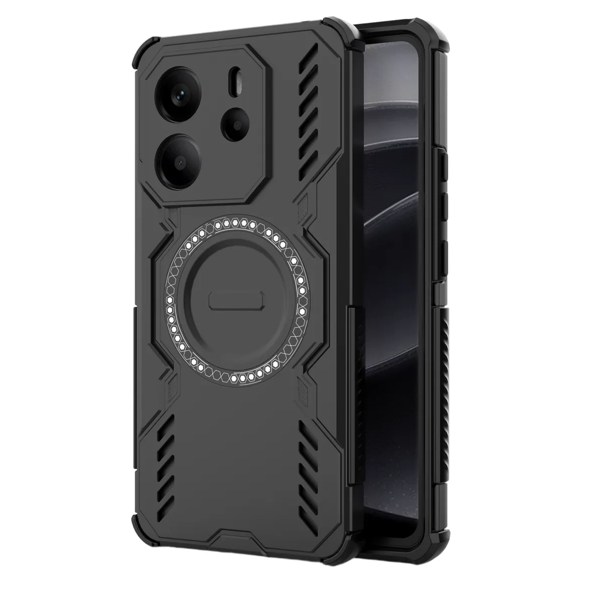 Ultra-Slim Wireless Magnetic Phone Case Compatible With Redmi Note14 4G - Black