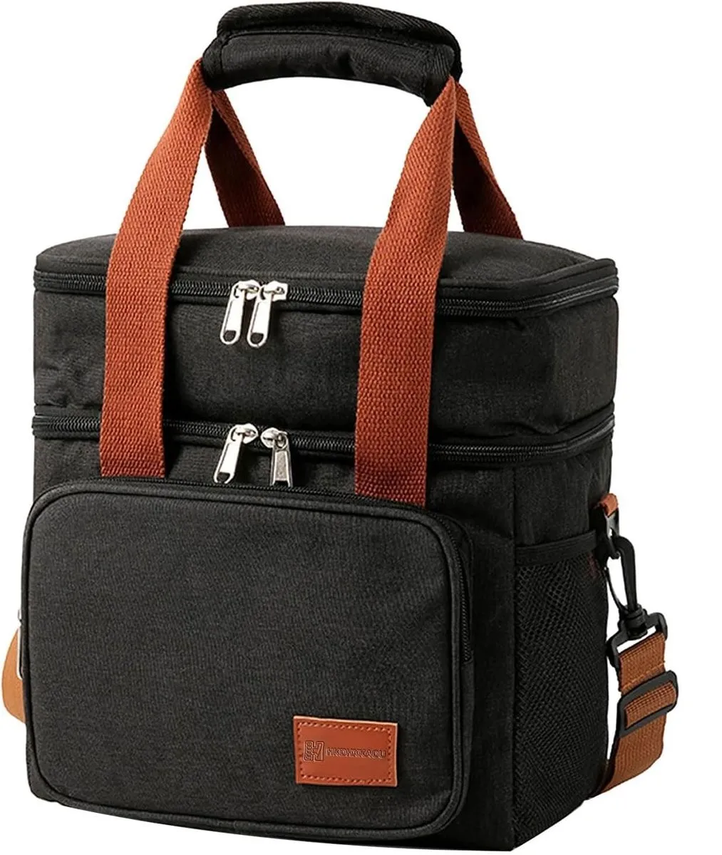 Yas-Double Layer Heightened Lunchbag - Black