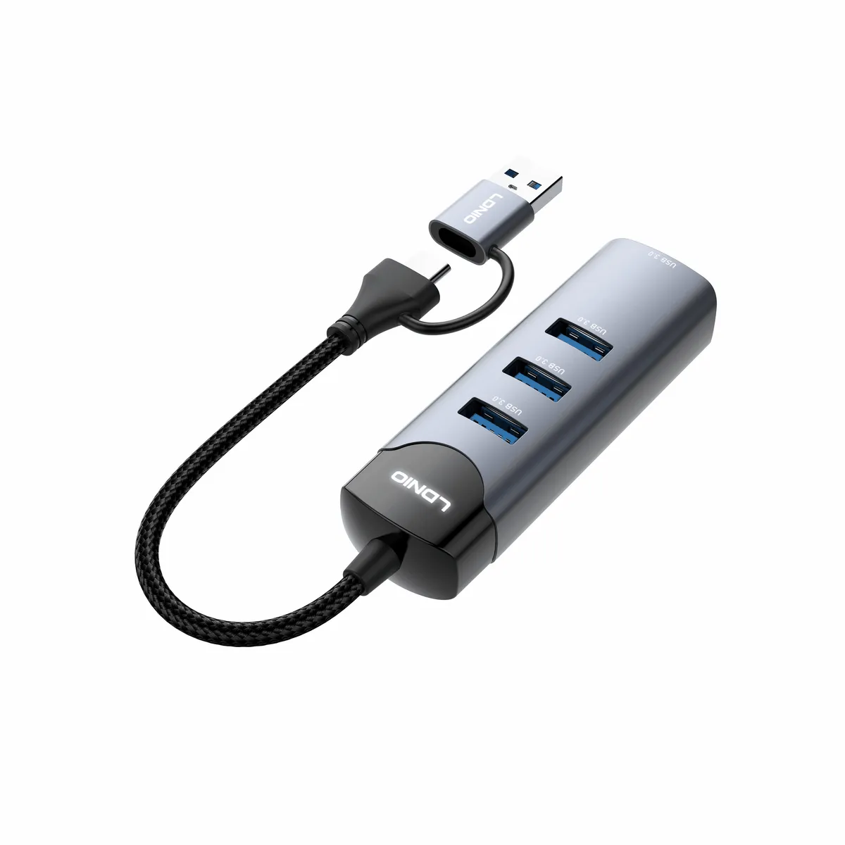 LDNIO 4 Port USB 3.0/USB-C Hub Splitter Expansion Adapter - DS-134UC