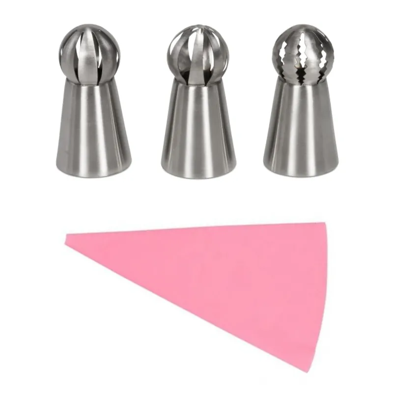 Russian Spherical Ball Stainless Steel Flower Cake Nozzles & Piping Bag