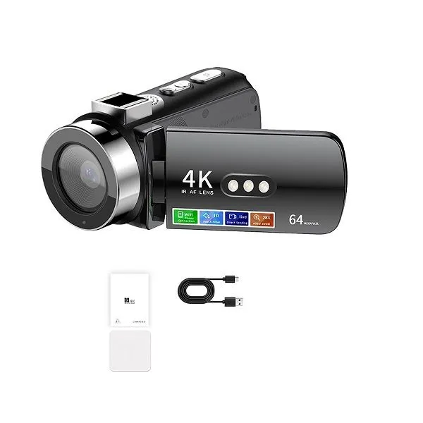 D9 4K Wifi IR SLR Digital Camera - 64MP, 4800mAh Battery