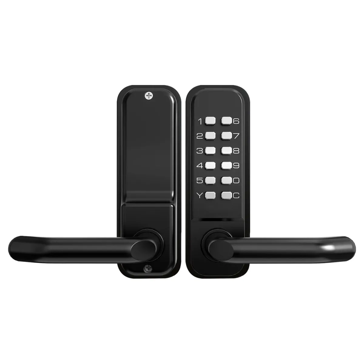 Push Button Lock Digital Mortice Lock with Handle for Access Control Black