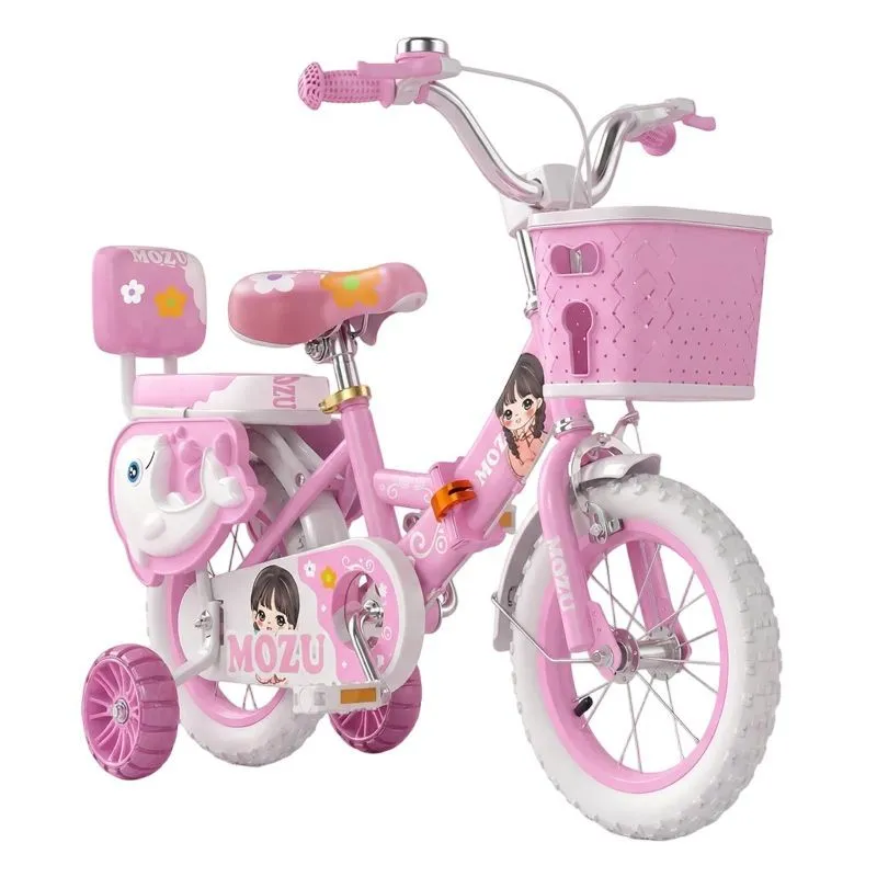 16 Inch Kids Bike with Training Wheels Bicycle side wheels - Pink