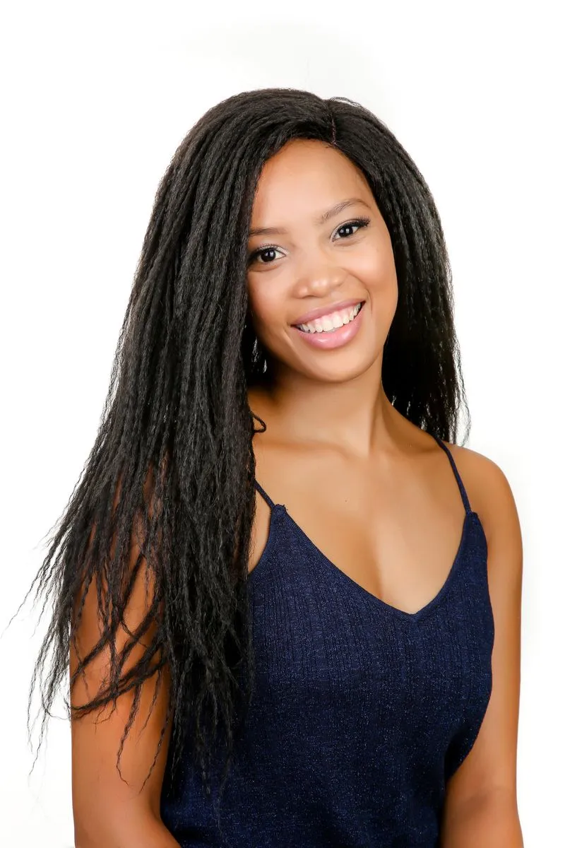 Wigs Long Size Beautiful Synthetic Yaki Straight Hair Lace Wig Elina - COLOR 1B