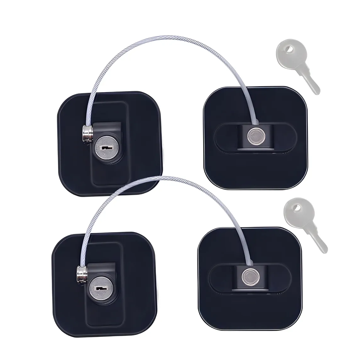2Pc Child Anti-Freezer Lock, Freezer Lock And Drawer Lock - Black