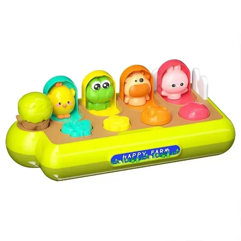 Farm Pop-Up Animal Cause & Effect Toy, Toddler Logic Fine Motor Training Pu