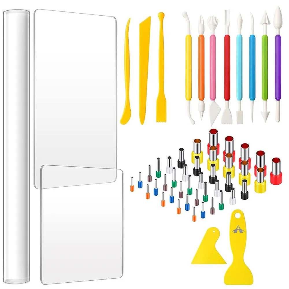 56 Pieces/Set Polymer Clay Cutters with Clay Modeling Tools for DIY Craft
