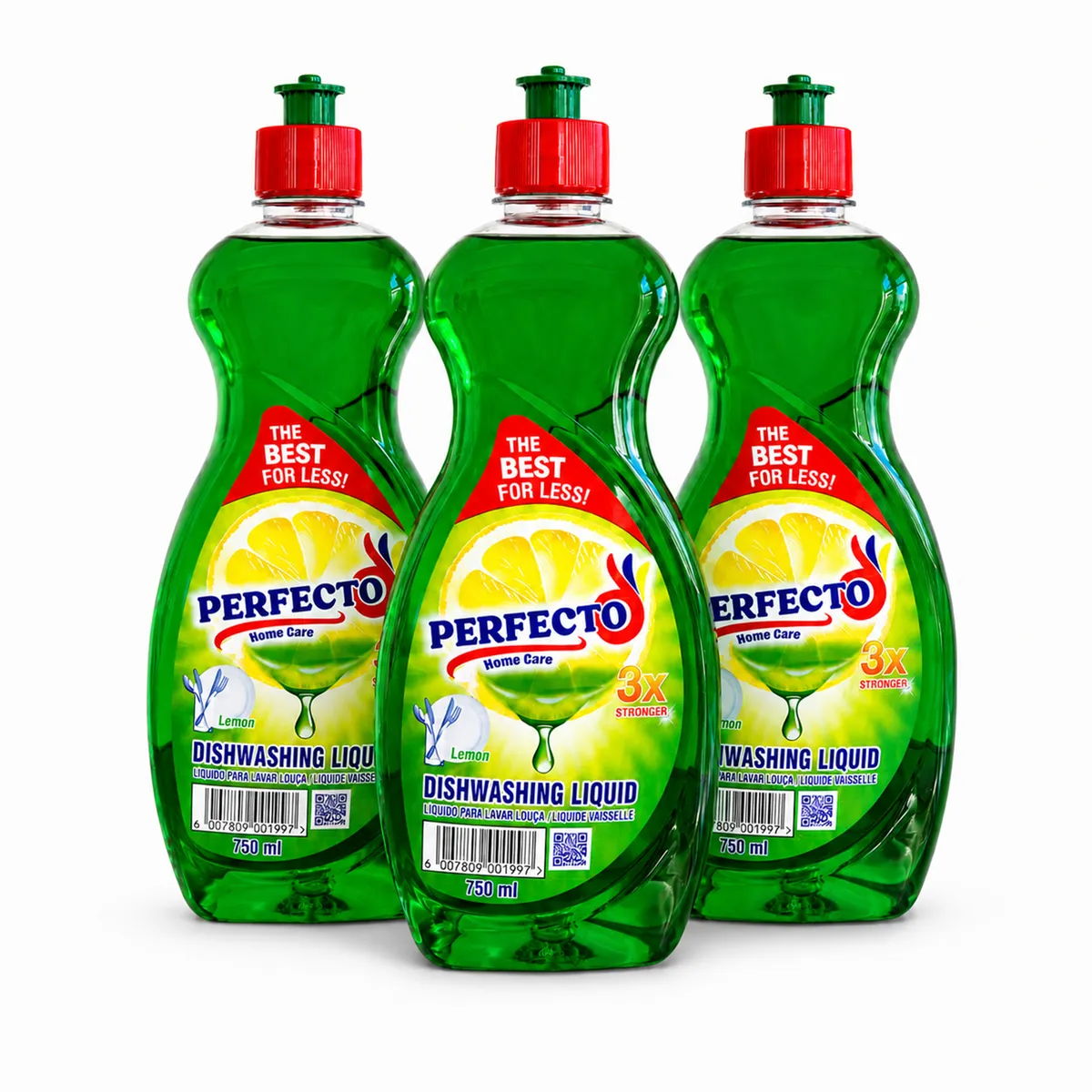 3 Pack | Dishwashing Liquid | Degreaser | Lemon | 750ml | Perfecto