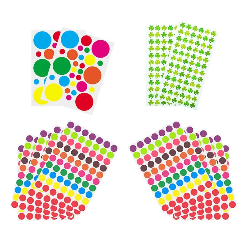 900-Piece Coloured Dot Stickers - Round Circle Label Coding Set