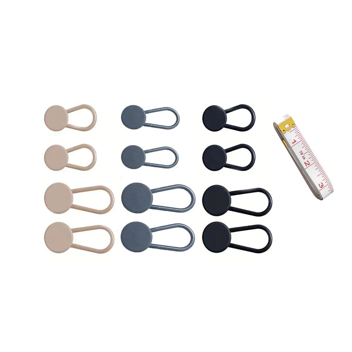 Rubber Adjustable Waist Buttons - Elastic Pants Extender, No Cutting Needed