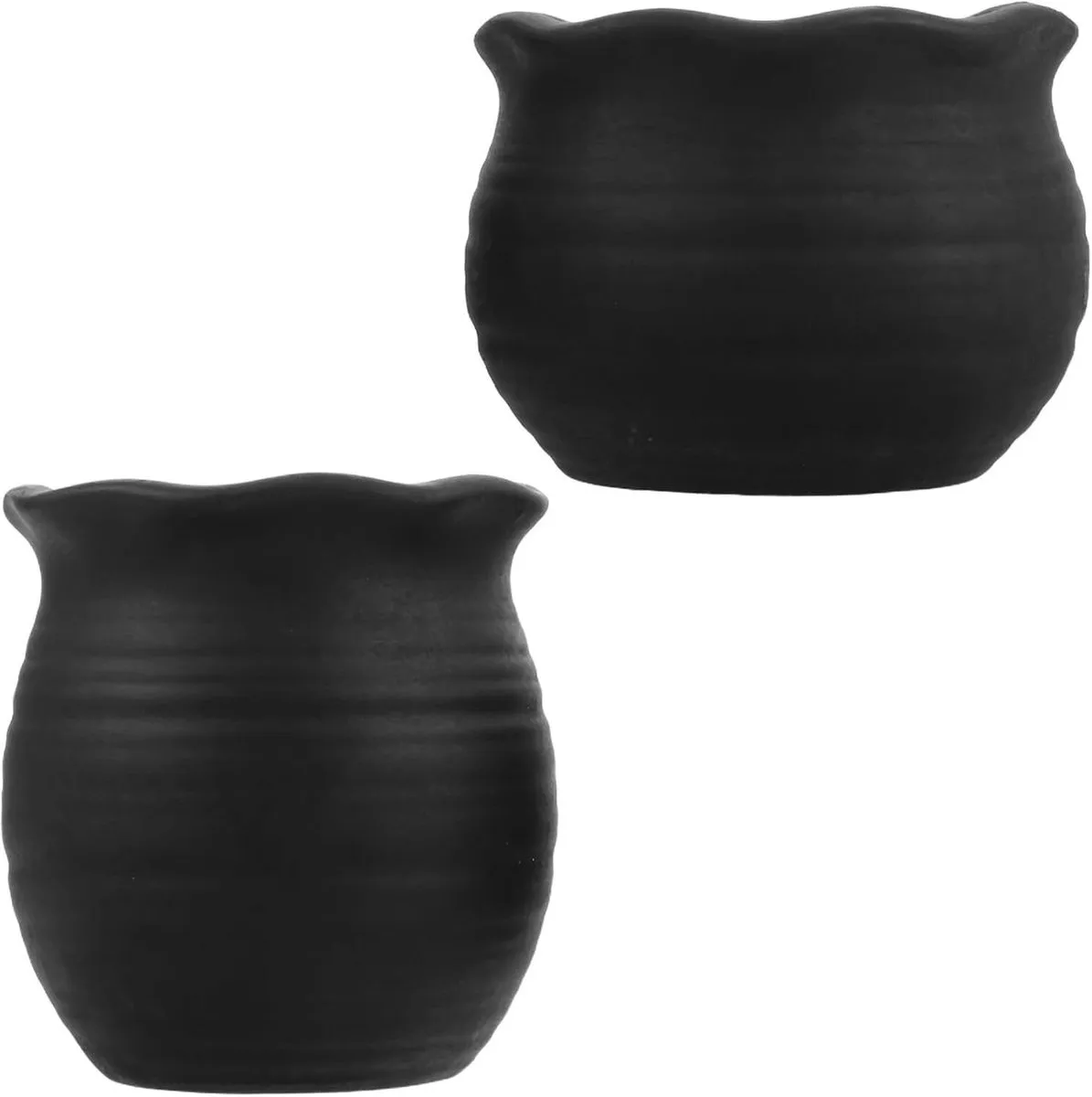 Black Terracotta Succulent Thumb Pots With Drainage Mini Round Bonsai Plan