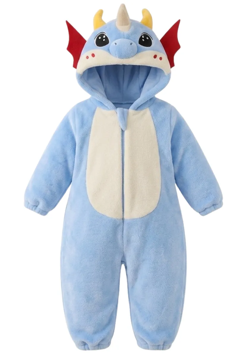 JKjustkidin Kids Dragon Costume Jumpsuit Onesie with 3D Details