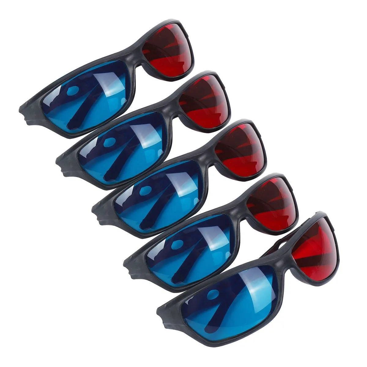 5x Red And Blue Anaglyph Dimensional 3D Glasses For TV Movie Game