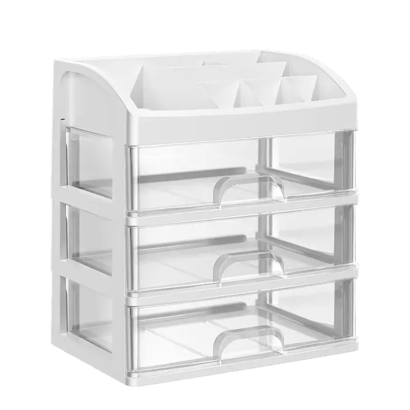 4 Layers Cosmetic Drawerstorage Box Office Storage Container - White