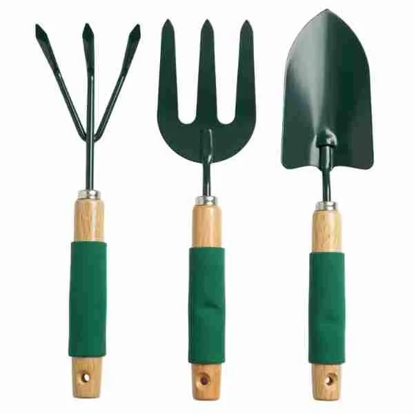 Garden Tool Set - Shovel, Fork & Cultivator - 3 Piece