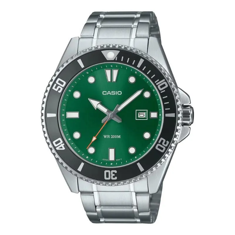 Casio Mens Silver Leisure Metal Strap Watch-MDV-107D-3A2VDF
