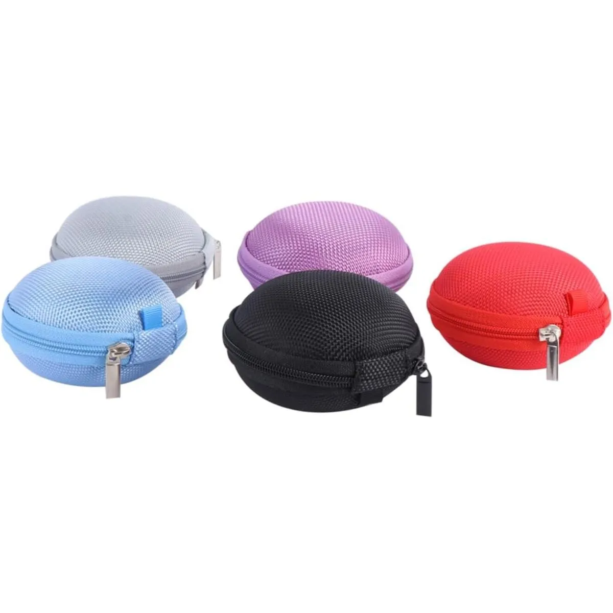 EVA Earphone Storage Pouch Round Zipper Design Lightweight Organizer For T