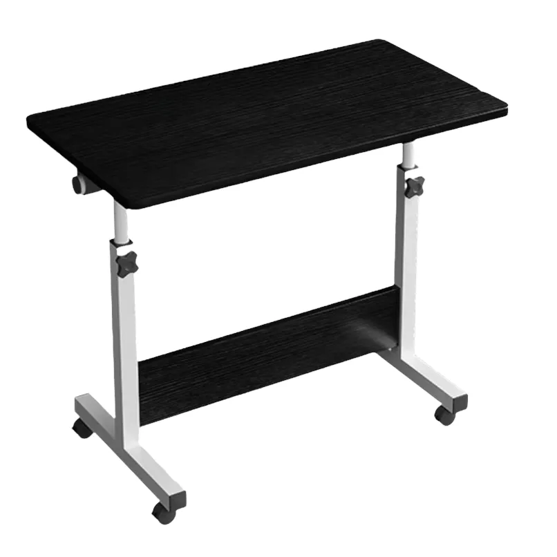 Adjustable Height Bedside Laptop Standing Desk Home Office Workstation Desk - Black