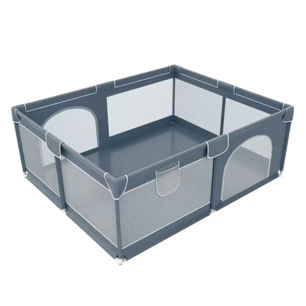 Playpen For Babies With Gate Indoor&Outdoor Kids Activity Center - Grey