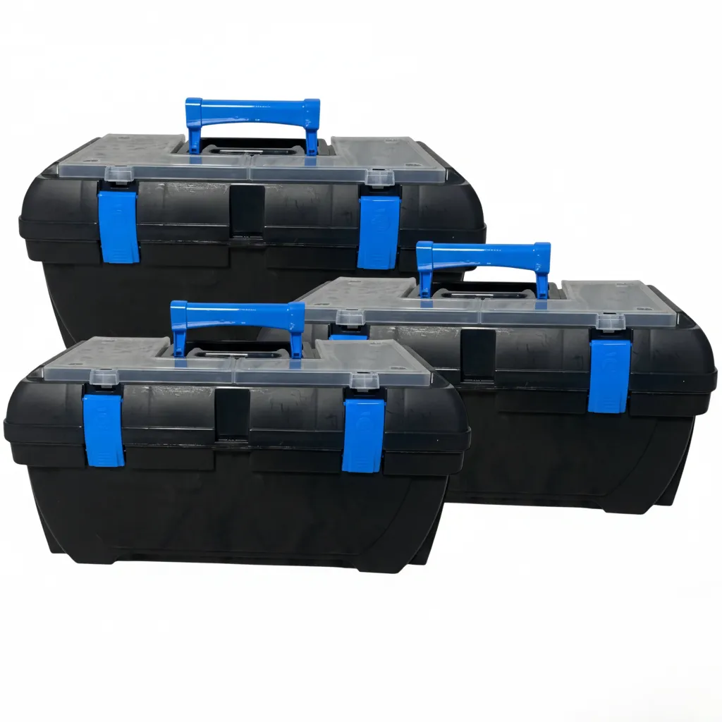 SMTE - 3 Pack Portable DIY Toolboxes, Stackable Organizers with Handle