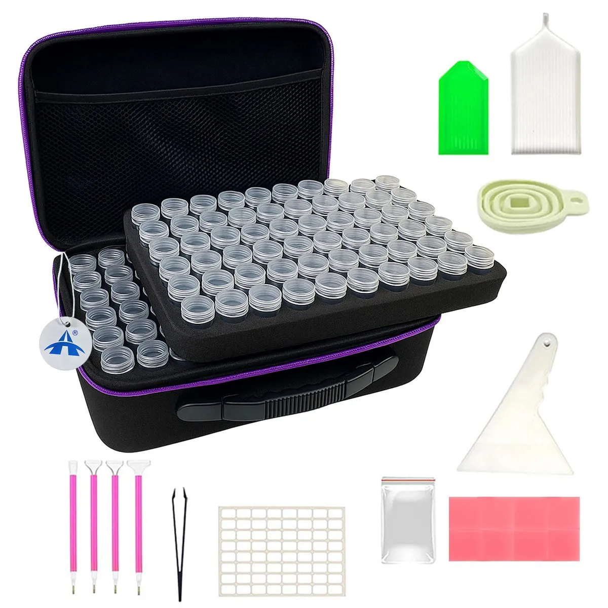 ALANES Portable EVA Painting Case With 120 Pieces Jars And Accessories Kit