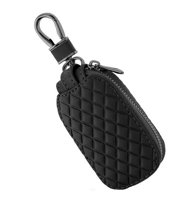 Universal Leather Anti-Scratch Protective Car Key Fob Cover with Zipper